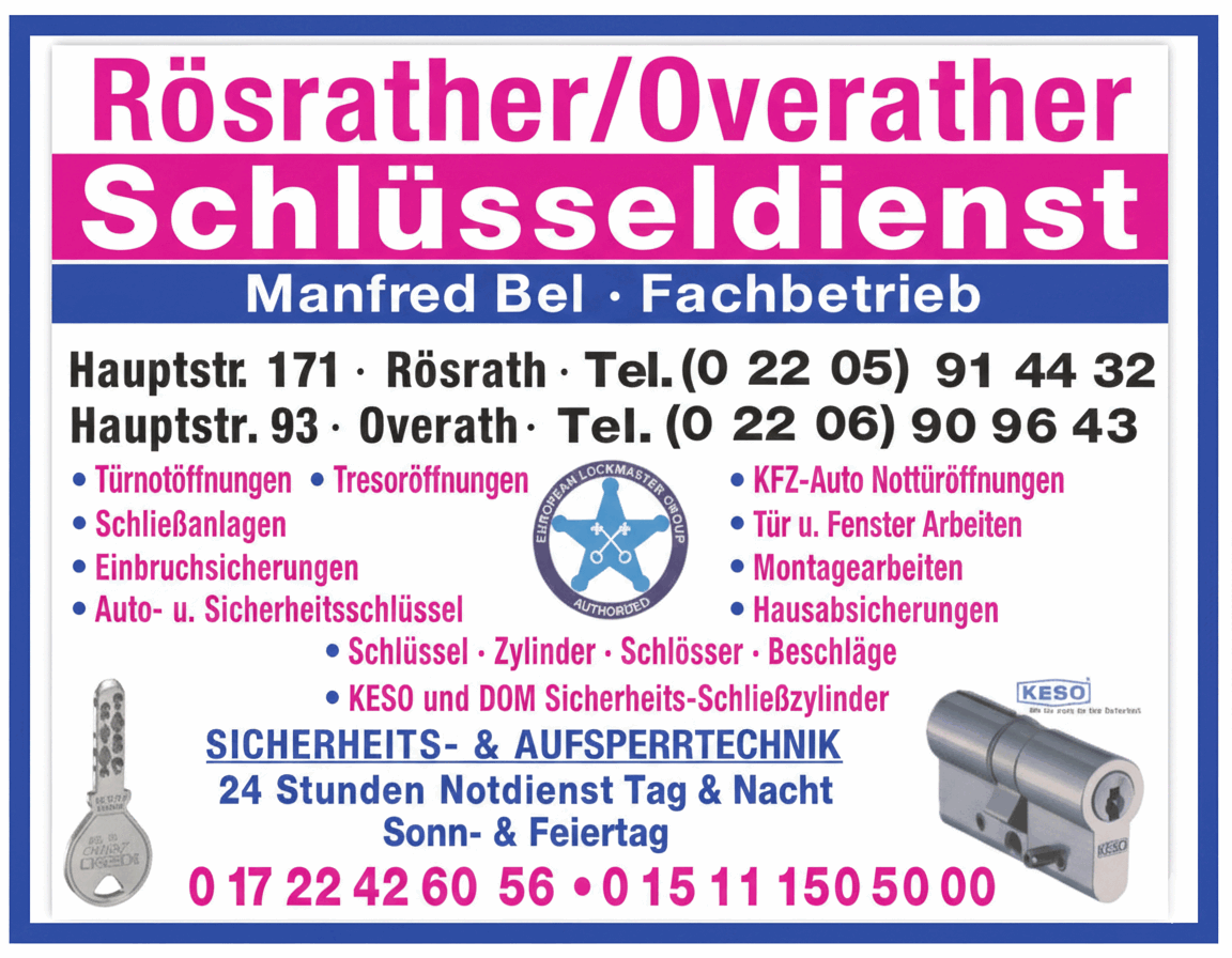 Schluesseldienst-Overath-Roesrath-Koeln